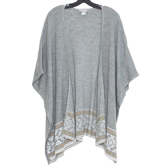 Catherines Cardigan Sweater Boho Oversized Open Kimono Casual Cozy Gray Size 0X - Picture 1 of 7